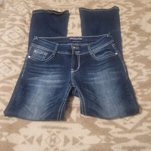 Wallflower Women's Dark Blue Stretch Jeans. Luscious Curvy Fit. Size 9